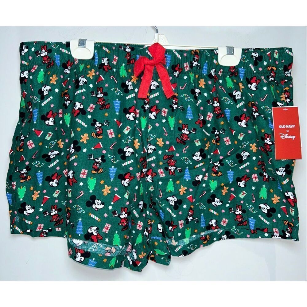 Old Navy X Disney Mickey Christmas matching family pajamas shorts size Extra Lar